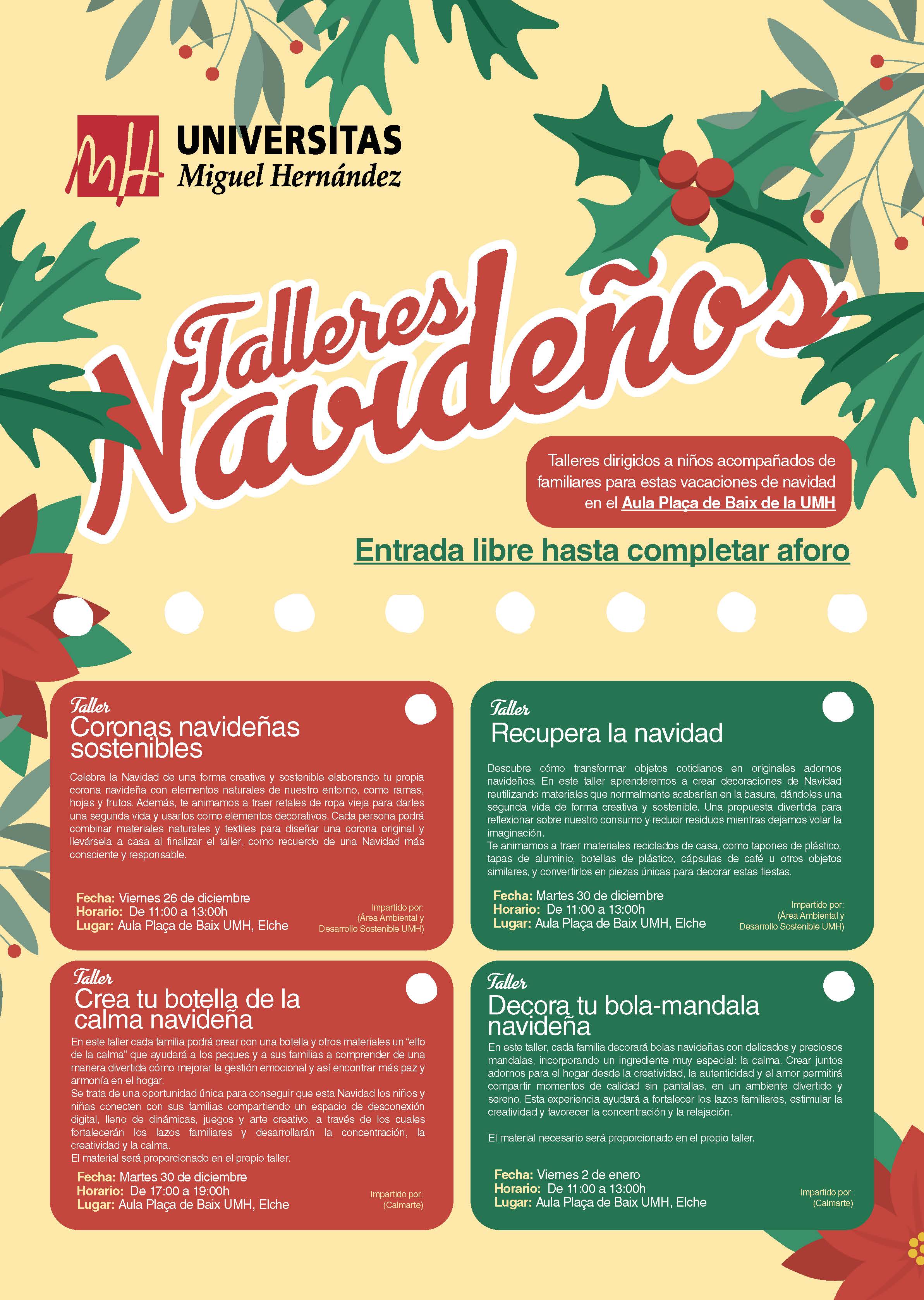Talleres de Navidad en la UMH