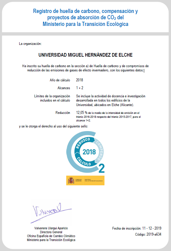 2018 certificado miteco